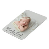 Sweet Script Baby Girl Photo Birth Announcement マグネット (左側)