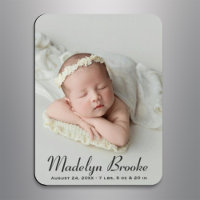 Sweet Script Baby Girl Photo Birth Announcement