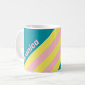 Sweet Sea Kiss Stripes with Name コーヒーマグカップ (正面左)