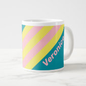 Sweet Sea Kiss Stripes with Name ジャンボコーヒーマグカップ (正面右)