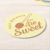 Sweet Sentiment Coaster for Rustic Guests ラウンドペーパーコースター (アングル)