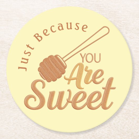 Sweet Sentiment Coaster for Rustic Guests ラウンドペーパーコースター (正面)
