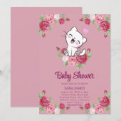 Sweet Serenity Kitten Baby Shower Invitation 招待状 (正面/裏面)