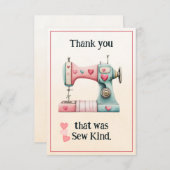 Sweet Sewing Machine Hearts サンキューカード (正面/裏面)
