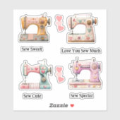 Sweet Sewing Machine Valentines シール (シート)