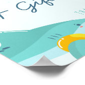 Sweet Shark Summer Boy Baby Showerカード&ギフト ポスター (角)