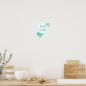 Sweet Shark Summer Boy Baby Showerカード&ギフト ポスター (キッチン)