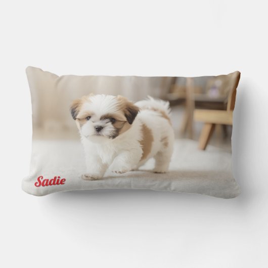 Sweet Shih Tzu Personalized ランバークッション (正面)