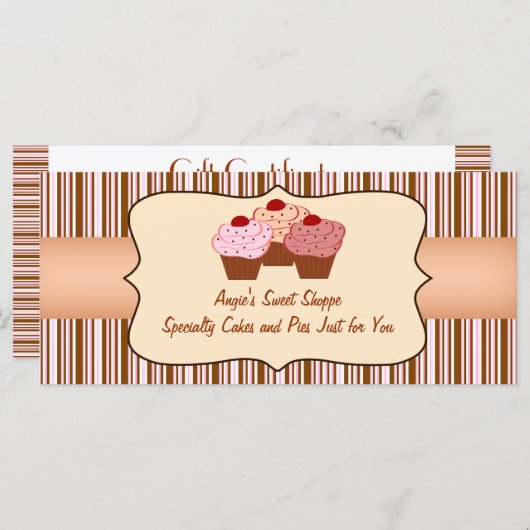 Sweet Shoppe Cupcakeの商品券 (正面/裏面)