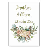 Sweet Shower Autumn Floral Wedding テーブルナンバー (裏面)