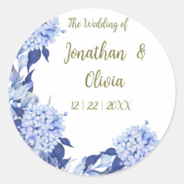 Sweet Shower Spring purple Floral Wedding ラウンドシール