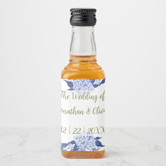 Sweet Shower Spring purple Floral Wedding リキュールボトルラベル (正面)