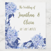 Sweet Shower Spring purple Floral Wedding ワインラベル (シングルラベル)