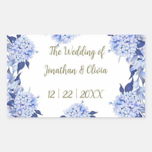 Sweet Shower Spring purple Floral Wedding 長方形シール (正面)