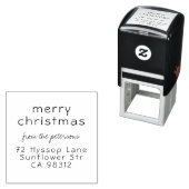 Sweet Simple Merry Christmas Name Return Address セルフインキングスタンプ (インサイチュ)