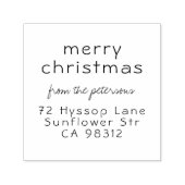 Sweet Simple Merry Christmas Name Return Address セルフインキングスタンプ (デザイン)