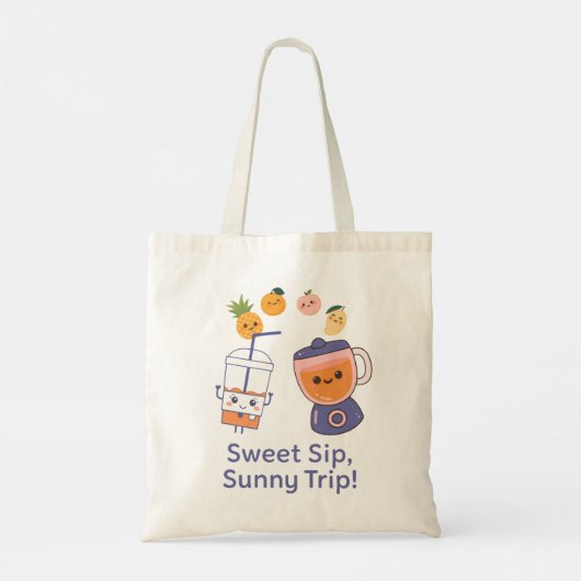 Sweet Sip, Sunny Trip – Kawaii Summer Smoothy  トートバッグ (裏面)