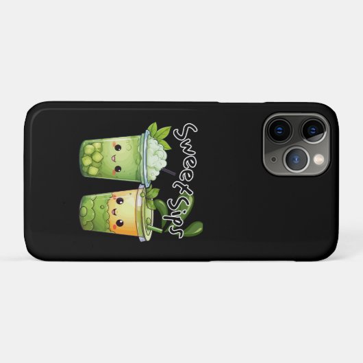 Sweet Sips Kawaii Bubble Tea Duo Case-Mate iPhoneケース (裏面(横))