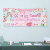 Sweet Six girl 6th birthday banner / backdrop, 横断幕 (トレードショー)