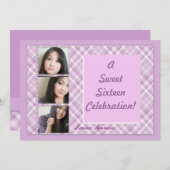 sweet sixteenお祝いのパーティー 招待状 (正面/裏面)