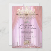 Sweet sixteenお祝いピンクガウンシャンデリア 招待状 (裏面)