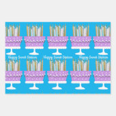 Sweet sixteenお誕生日ケーキラッピング紙シート ラッピングペーパーシート (正面)