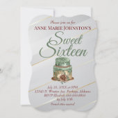 Sweet sixteenお誕生日ケーキ 招待状 (正面)