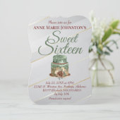 Sweet sixteenお誕生日ケーキ 招待状 (スタンド正面)