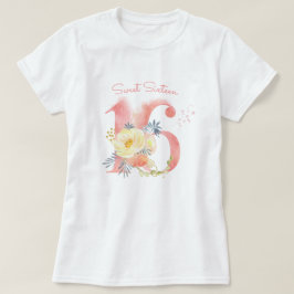 Sweet sixteenかわいらしカスタムフローラ第16誕生日 tシャツ