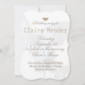 Sweet sixteenと金ゴールド蝶 招待状 (正面)