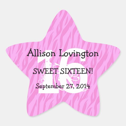 Sweet sixteenのシマウマの誕生祝いのギフトS01 星シール (正面)