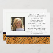 Sweet sixteenのトラのパーティの招待状 招待状 (正面/裏面)