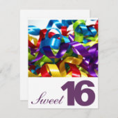 Sweet sixteenのバースデーパーティ招待状 招待状 (正面/裏面)