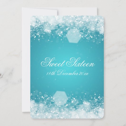 Sweet sixteenのパーティーきらめくな夜2ターコイズ 招待状 (裏面)
