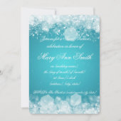 Sweet sixteenのパーティーきらめくな夜2ターコイズ 招待状 (正面)