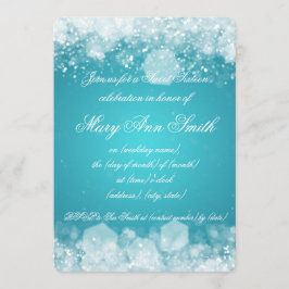 Sweet sixteenのパーティーきらめくな夜2ターコイズ 招待状