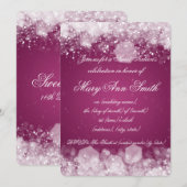 Sweet sixteenのパーティーきらめくな夜2ピンク 招待状 (正面/裏面)