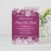 Sweet sixteenのパーティーきらめくな夜2ピンク 招待状 (スタンド正面)