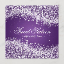 Sweet sixteenのパーティーのきらめくな波の紫色