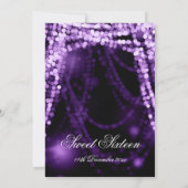Sweet sixteenのパーティーのひもは紫色をつけます 招待状 (裏面)