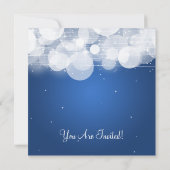 Sweet sixteenのパーティーの白熱及び輝きの青 招待状 (裏面)