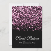 Sweet sixteenのパーティーの真夜中の魅力的なピンク 招待状 (裏面)