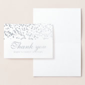 Sweet sixteenのパーティーは銀製の紙吹雪感謝していしています 箔カード (ディスプレー)