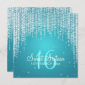 Sweet sixteenのパーティー夜は青を眩まします 招待状 (正面/裏面)