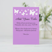 Sweet sixteenのピンク、紫色の蝶招待 招待状 (スタンド正面)