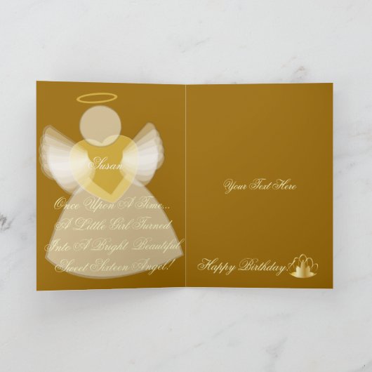 Sweet sixteenの天使! -カスタマイズ 招待状 (内部)