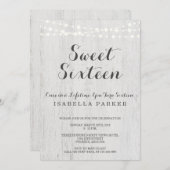 Sweet sixteenの招待状|の素朴なロマンチック 招待状 (正面/裏面)