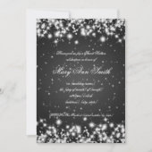 Sweet sixteenの誕生会の冬の輝きの黒 招待状 (正面)