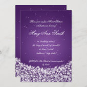 Sweet sixteenの誕生会の星の輝きの紫色 招待状 (正面/裏面)