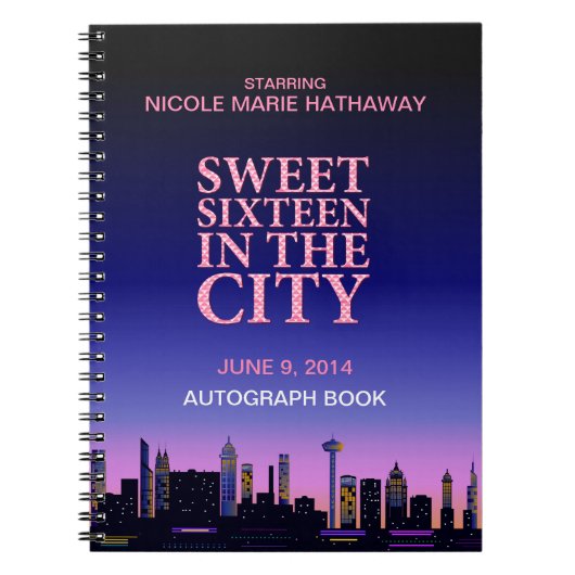 Sweet sixteenの誕生日のサインの記憶 ノートブック (正面)